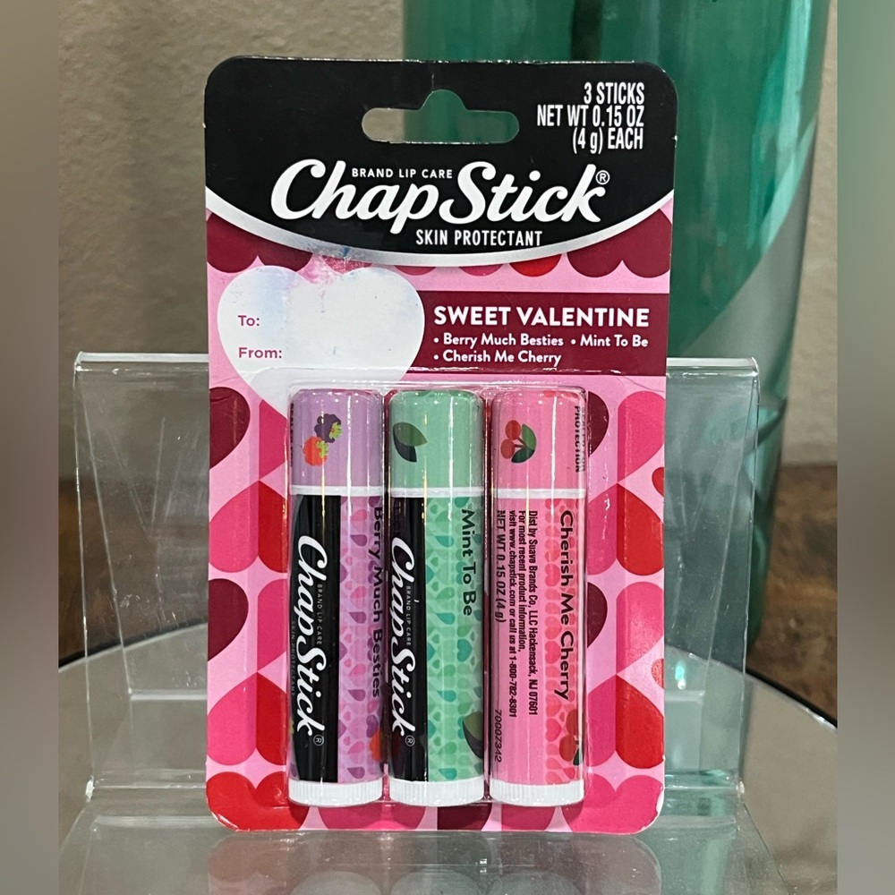 ChapStick Sweet Valentine 3-Pack Lip Balm, new!